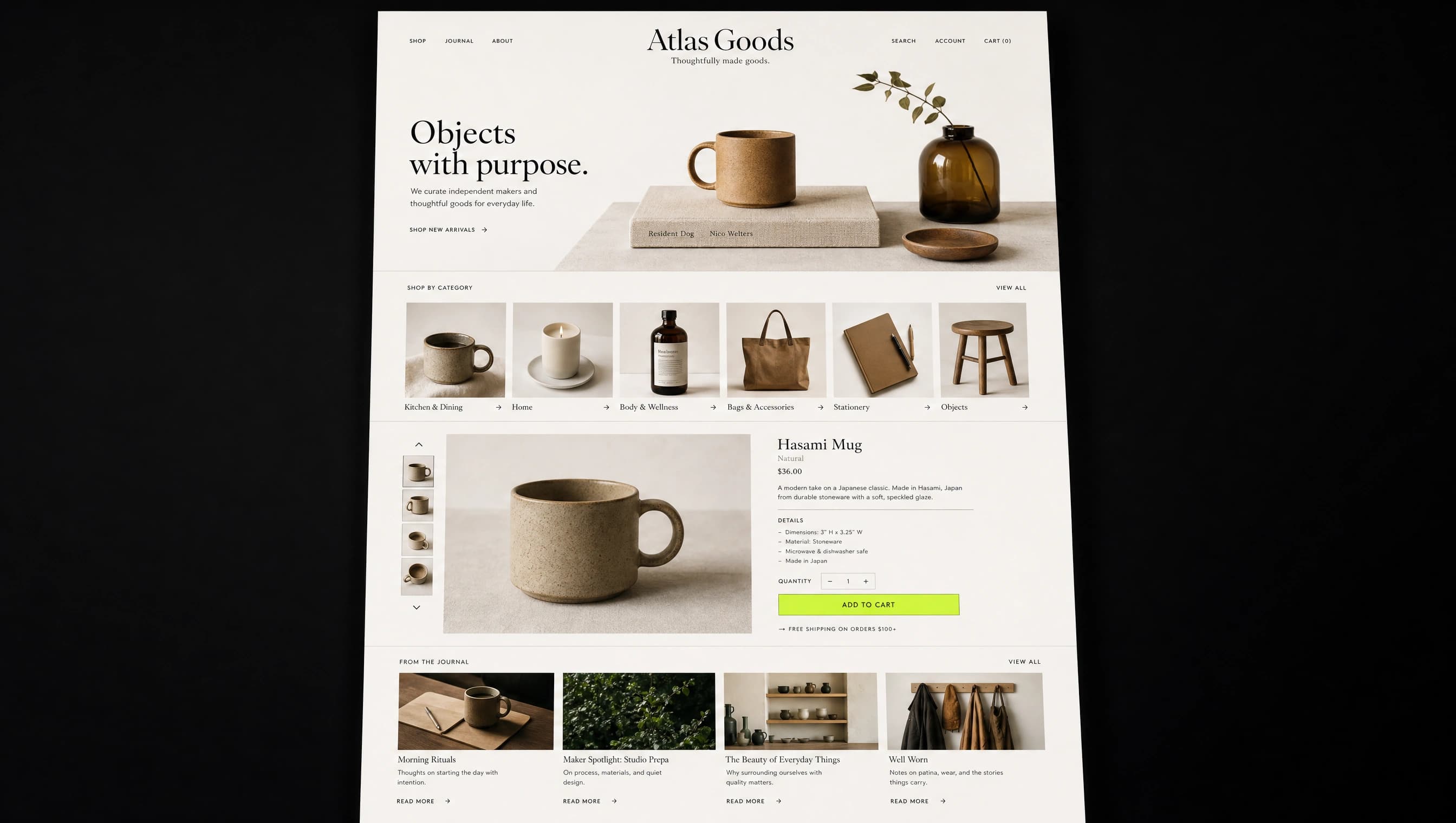 Atlas Goods — La tienda