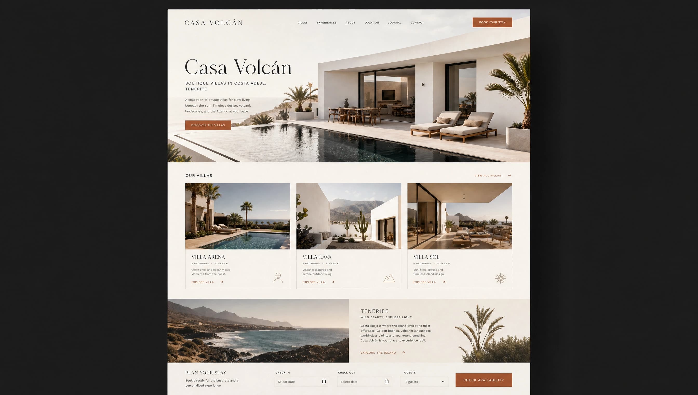 Casa Volcán — Сайт