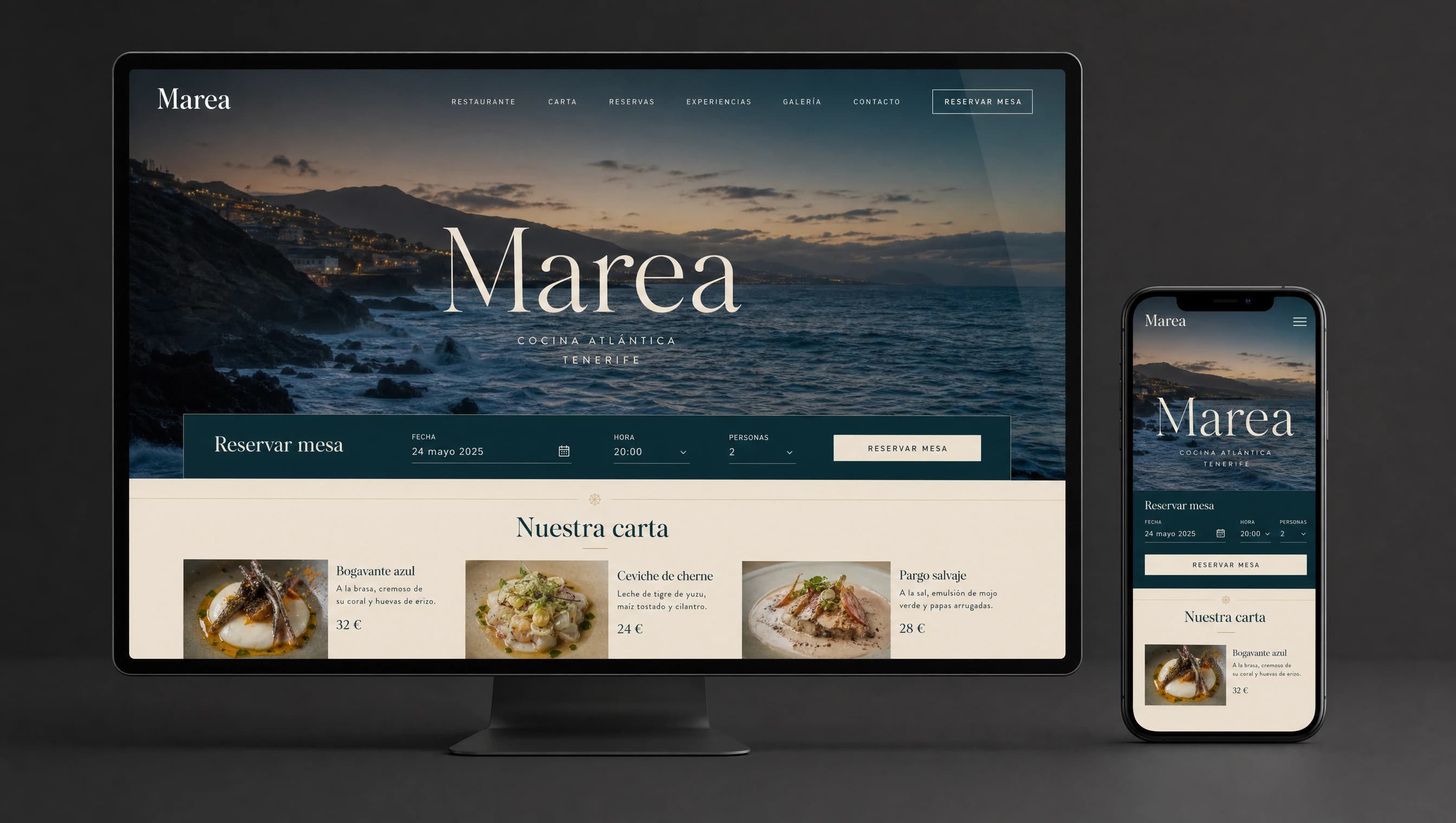 Marea — Web y reservas
